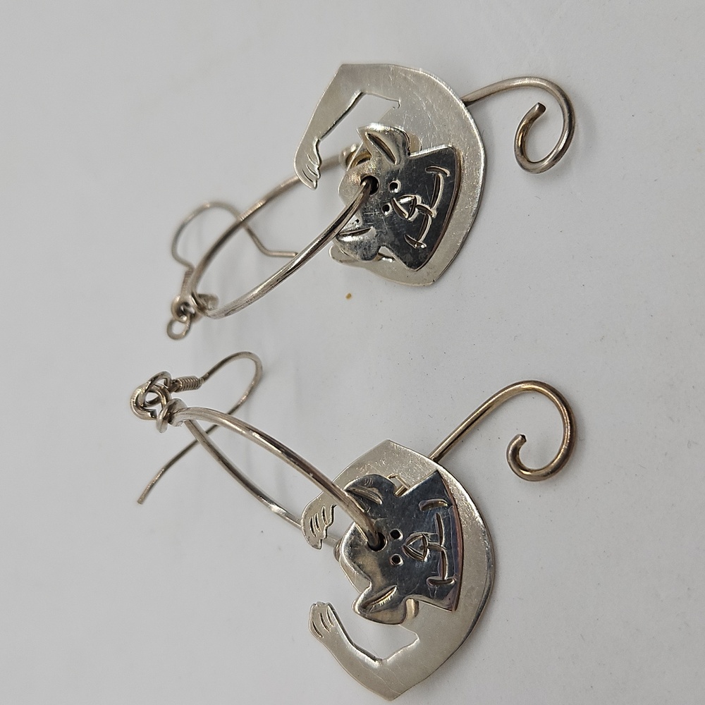 Sterling Mexico Monkey Earrings
